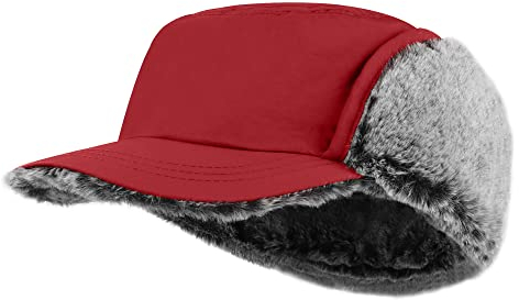 PivotWing Winter Mütze Cap, Flache Baseballkappe Kadettenhut Military Flat Top Baseball Cap Trucker Hut für Männer und Frauen Trucker Hut Army Kappe Wintermütze Rot