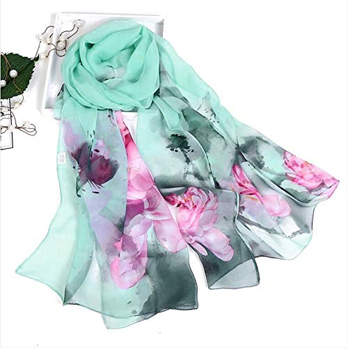 Seidenschal Damen Elegant Elegant Frauen Halstuch Warm Lang Pashmina Sommer Herbst Weich Groß Voile XXL Seidentücher Stola Schal Poncho