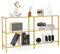 GOPLUS 3 Ebenen Konsolentisch aus Glas, Flurtisch Gold mit Ablage, Couchtisch Sofatisch schmal für Flur & Wohnzimmer (130 x 30 x 73 cm (L x B x H))
