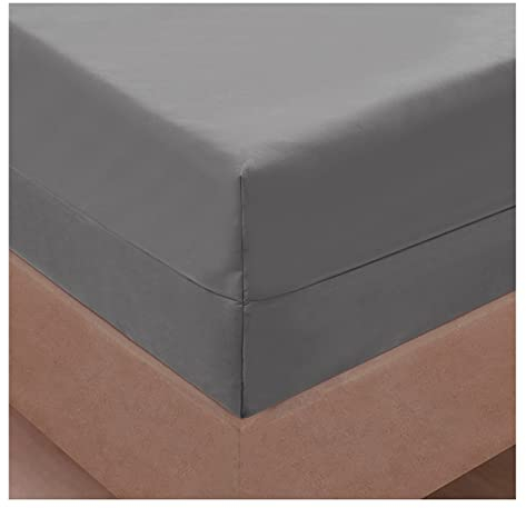 FORLUZ Matratzenbezug, Vollständig geschlossener Matratzenschoner, wasserdichter Matratzenbezug mit Reißverschluss, Polyester-Spannbettlaken for Doppelbett, Twin, Full, Queen, King ( Color : Grey , Si