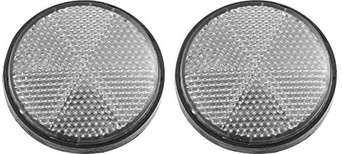 QUARKZMAN 2 Stück Runde Reflektierende Warnreflektoren Weiß Für Motorräder | 56mm Durchmesser, Für Anhänger, Verbessert Sichtbarkeit, Wasserdicht, Einfache Installation, Reflektiert Bei Lichteinfall