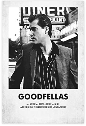 KOURT Vintage-Filmposter Goodfellas, Leinwand, Poster, Schlafzimmer, Dekoration, Sport, Landschaft, Büro, Raumdekoration, Geschenkrahmen: 40 x 60 cm