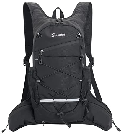 Lixada 8L Fahrradrucksack, leichter Fahrrad-Rucksack, Reisetasche für Outdoor-Sportarten zum Wandern, Radfahren, Wandern, Camping und Marathon, Schwarz