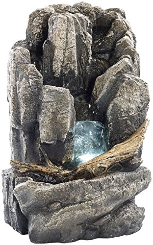 infactory Beleuchteter Zimmerbrunnen Alpenfels mit LED und (Versandrückläufer) (Pumpe)