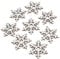 Logbuch-Verlag 8 Holz Schneeflocken weiß Ø 4 cm Streudeko Eiskristalle Winter Weihnachten Deko