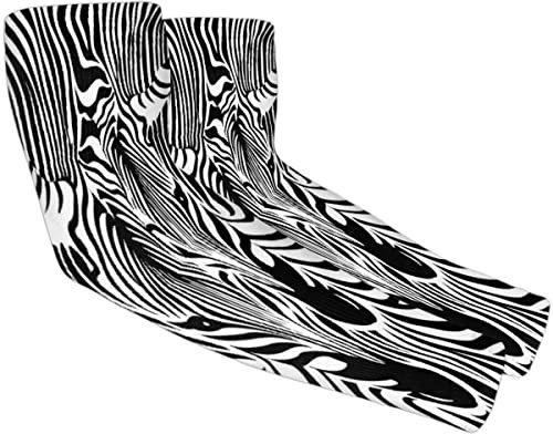 Zebra-Tierdruck, UV-Sonnenschutz-Armstulpen für Männer und Frauen, Zebra-Kühlarmstulpen mit Daumenloch, Kompressionsarmabdeckung, Fahren, Radfahren, Golf, Angeln
