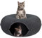 Katzenbett Katzenhöhle Filz - Katzentunnel als Katzen Bett Cat Bed Höhle, Bettchen oder Tunnel als Schlafplatz oder Cat House Kuschelhöhle Spieltunnel Katzendonut dunkelgrau