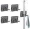 Aicoimy 4Pcs Mop Holder Wall Mounted with Heavy Duty Hooks, Self-Adhesive Broom Holder Storage Tool Racks for Bathroom, Kitchen, Office, Closet, Garden Garage