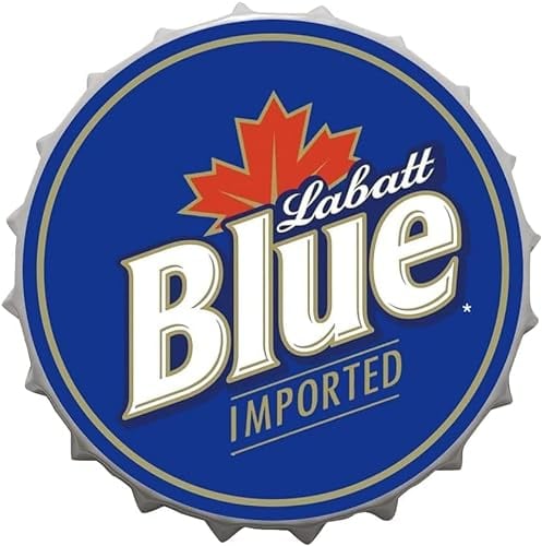 mokarier Labot Blues Decorative Bottle Caps Metal Tin Signs Cafe Beer Bar Decoration Plat 13.8 Inches Wall Art Plaque Vintage Home Decor