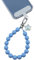 Qyoocom Handyanhänger,Handykette Perlen Bunt Kurz,Handy Universal Perlen Schlüsselband Abnehmbares Geeignet für alle Smartphones mit 2 Patch (Marineblau Perlen 14mm)