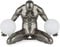 ADM - 'Die Auswahl' - Tischlampe mit moderne figurative Skulptur aus Harz Metalleffekt und Lampenschirm aus Polyethylen - Anthrazit - H32 cm