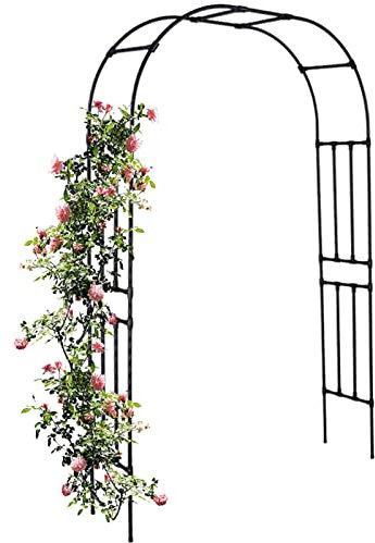 Arco per Rose in Metallo Arco da giardino da 7,8 piedi, traliccio per pergolato da giardino pergolato in metallo zincato, ferro resistente, supporto per la crescita di piante rampicanti, decorazione