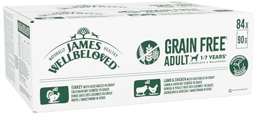 James Wellbeloved Grain Free Adult Dog Food Mixed Selection in Gravy Pouch 84 x 90 g