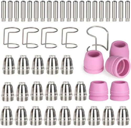 SWAWIS 50 Stück Plasmaschneider Schneidbrenner SG-55, AG-60, WSD-60 0,8mm Düsen Plasmaschneider Zubehör Plasma Zubehör Verbrauchsmaterial Kit