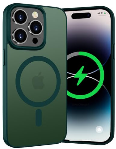 WXX für iPhone 14 Pro Max Hülle, Magnetisch Hülle Kompatibel mit MagSafe, Rundumschutz Stoßfeste Schutzhülle Translucent Rückseite Handyhülle iPhone 14 Pro Max 6,7 Zoll (Grün)