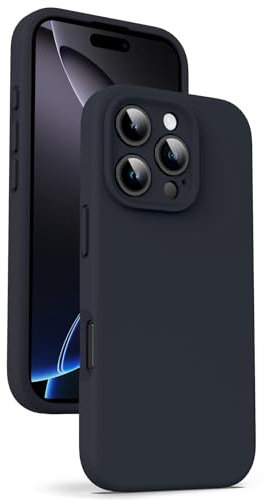 Supdeal Custodia in Silicone Liquido per iPhone 16 Pro Max, [Protezione Fotocamera] [Cover in Microfibra] [Protezione a 4 Strati], Case Ultrasottile e con Presa Comoda, 6,1 Pollice, Nero
