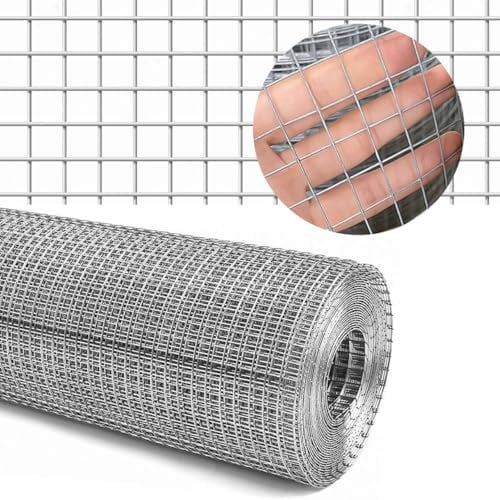Rodent Mesh, 40cm X 3m Chicken Wire Mesh Roll, Galvanised Welded Steel Mesh Panels Hardware Cloth for Rat Mouse Proofing, Vents, Door, Garden Plants Pet Metal Wire Netting Fencing