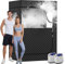 Manastin Sauna a vapore portatile per 2 persone, per casa, 1 o 2 persone, corpo completo, con 2 sedie pieghevoli, 9 livelli di sauna con telecomando, (nero, grande)