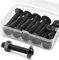 (8 Ensembles) M8 x 40mm Vis Boulons et écrous à Tête Creuse Kit 304 Acier Inoxydable Oxyde Noir, Vis à Tête Cylindrique, Boulons à Bride, Vis à Bride