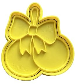 The Cookie Cutter Hub Weihnachtskugel Ausstechform und passender Präger für Plätzchen Kekse Ton Backen Dekoration