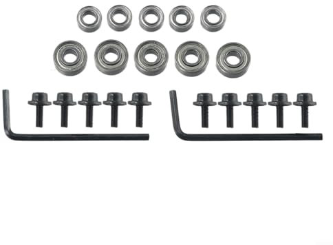 Gdfnmogo 10 Stück Stahl-Präzisionskugeln, Oberfräsen-Bit-Lager mit Schraube und Sechskantschlüssel-Set, Ersatz für Oberfräsen-Bit-Kugellager