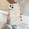 Floral Case for iPhone 15 6.1, Flower Pattern with Vines Design Cover, Floral Stylish Silicone Bumper, Soft Slim TPU All-inclusive Lens Shockproof Elegant Cover (White 02, iPhone 15)