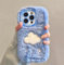 Rokmym Kompatibel mit iPhone 16 Pro Max Handyhülle luxuriös warm für Mädchen Plüsch Hülle weiches Fell flauschig Süße Winter Stoßfest Silikon Cover für iPhone 16 Pro Max，Blaue Wolke