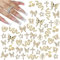 Lilbitty 24 Stück Nagel-Charms, Y2k-Legierung, Nail Art, Strass-Charms, 3D-Herz, Schleife, Schmetterling, Charm mit Strasssteinen, Kirsch-Nagel-Edelsteinen, glänzender Schmuck