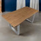 Bett11 Esstisch 160x85 cm Holz 40mm Eiche-Optik, U-Gestell Silber, Baumkantentisch aus Holz, Casa Massiva