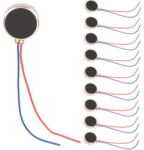 GERUI Lot de 10 mini moteurs de vibration 10 x 2,7 mm CC 3 V 80 mA 11000 tr/min 1027 pièce plate type bouton micro DC moteur vibrant pour téléphone portable et pager