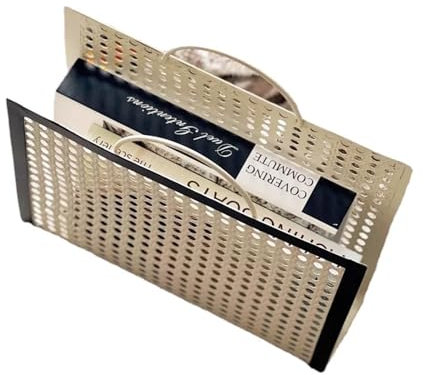 WENYOG Porte Journaux Porte-journaux rétro en Imitation rotin, Design ajouré, Support for Magazines, présentoir Simple for bibliothèque de Salon