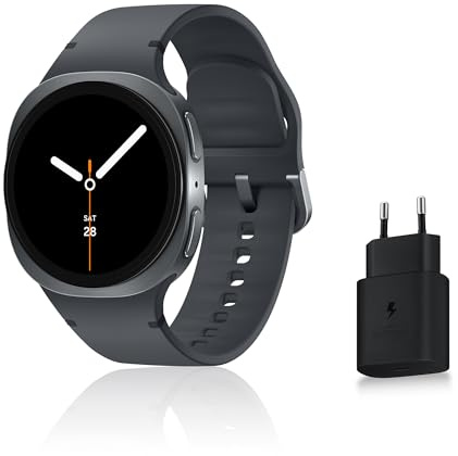 Samsung Galaxy Watch8, Montre Connectée, Coach Running, Coach Sommeil, Galaxy AI, 4G, 40mm, Graphite, Chargeur Secteur Rapide 25W Inclus, Version FR