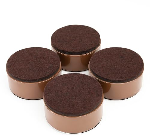 Jesustree Rehausseur de Meubles en Acier Carbone de 1.2, Rehausseurs de Lit 2.4, Rehausseurs de Meubles pour Meubles Hauteur 1.2, Empilables Robustes, Rond Marron