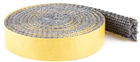 Selbstklebend Dichtung für Kaminofen, Kamin Dichtband, Kamintür, Ofenrohr, Feuerfestes Dichtungsband für Kaminofentür, Kaminscheiben Dichtung, Kamine & Öfen Zubehör (3mm x 10mm x 3m)
