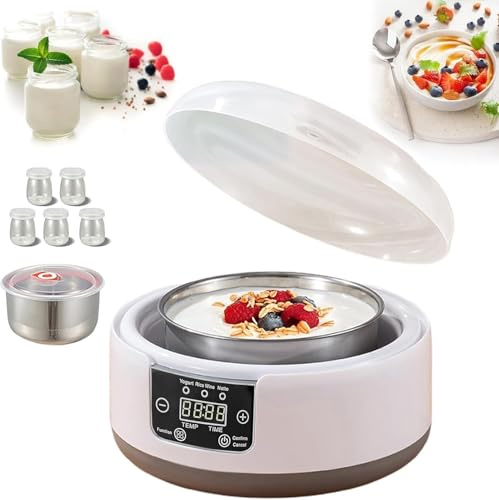ZMJGLL Digital Yoghurt Maker,36 Hour Constant Temperature Control Yogurt Maker,Stainless Steel Yogurt Maker Machine,1.2L,for Fresh