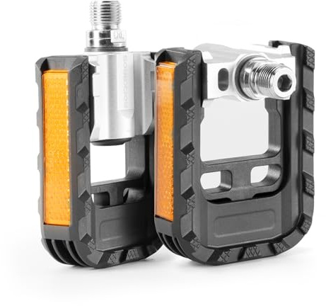 ROCKBROS Bike Peals, Foldable, Non-Slip, Aluminum Pedals with Reflectors | 9/16”, Waterproof, Dustproof, Lightweight Cycling Accessories for Folding Bikes