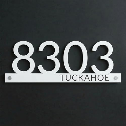 Custom House Door Number Sign, Modern Black Front Door Numbers, 3D Floating Effectdoor Number Plaques, Large Rust-Resistant Alloy House Address Plaque for Home, Mailbox, Apartment, Hotel & Courtyard