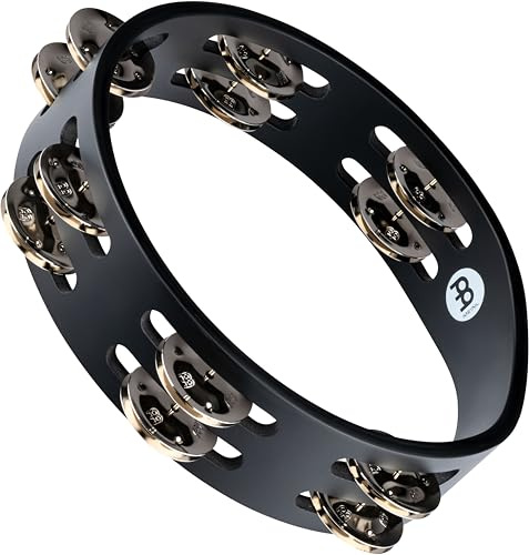 Meinl Percussion Compact Tambourine with Stainless Steel Jingles, Double Row-NOT Made in China-Black Finish, 2-Year Warranty (CTA2S-BK)