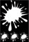 Samunshi® Farbkleckse Aufkleber Klecks Sticker 4 Stück im Set 1x13x15cm-3x4x5cm weiß
