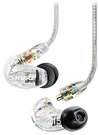 Shure SE215-CL Sound Isolating In Ear Stereo Earphones (Clear) with 3 Pairs of Triple Flange Sleeves for Better Sound Isolation