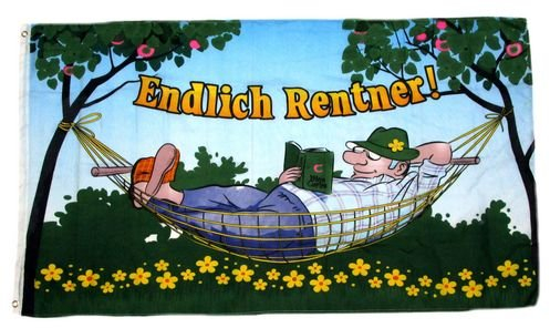Fahne/Flagge Endlich Rentner 90 x 150 cm