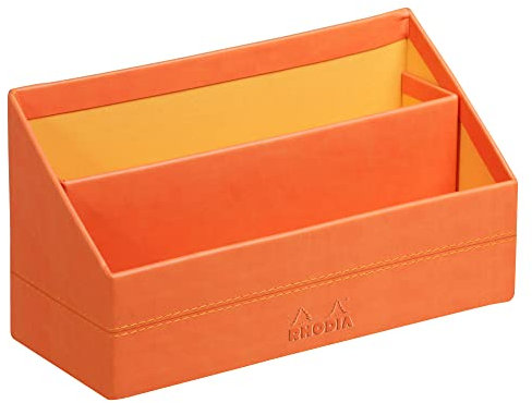 Rhodia 318944C Briefablage (10 x 25 x 31 cm, ideal für Ihre Organisation, Kunstleder, elegant, praktisch) 1 Stück, tangerine