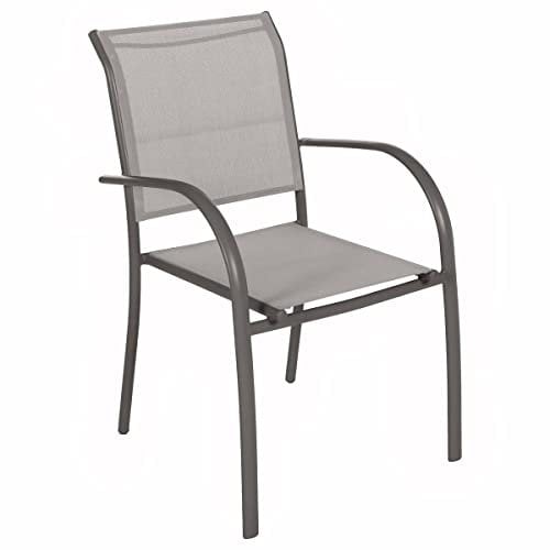 Hespéride - Fauteuil Piazza Noisette et Tonka - L. 56 x P. 65 x H. 87 cm - Mobilier d'Extérieur pour Terrasse Balcon Patio