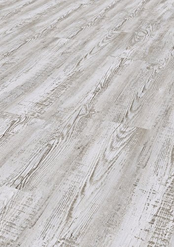 Bodentrend Vinyl Galant zum Klicken 7 mm Stärke, 0,55 mm Nutzschicht - 1 Paket (1,74 m²) (Bianco Vintage)