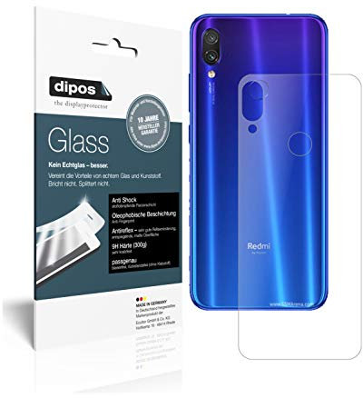 dipos I 2X Protector de Pantalla Mate Compatible con Xiaomi Redmi Note 7 Trasero Vidrio Flexible Cristal Proteccion 9H