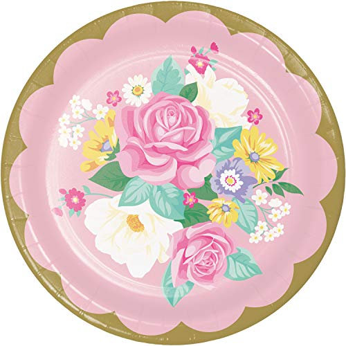 Floral Tea Party Paper Plates, 8 ct