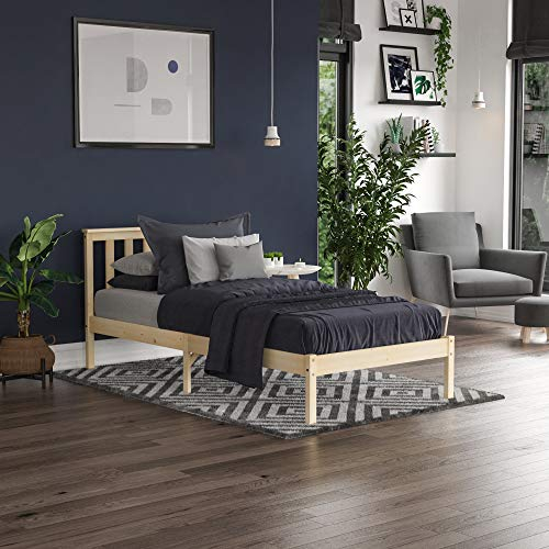 Vida Designs Milan Single Bed, 3ft, Bed Frame, Solid Pine Wood, Headboard, Low Foot End, Bedroom Furniture, Pine