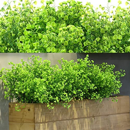 WILLBOND 12 Paquetes de Flores Artificiales para Exteriores, decoración de Plantas Artificiales Resistentes a los Rayos UV, Flores de plástico Falsas para el hogar, jardín, Porche, macetas Colgantes