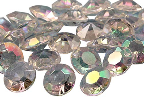 Allstarco 1500 Stück 7 mm 1-1/4 Karat Acryl-Diamant-Konfetti AB-Beschichtung für Tischstreuung, Hochzeitsdekorationen, Vasenfüller