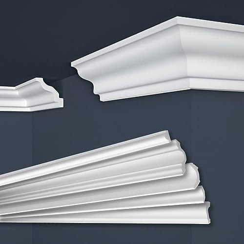 MARBET DESIGN Stuckleisten XPS Styropor weiß - Deckenleisten Stuck Decken Styroporleisten E-Leisten - (78 Meter / 1 Packung E-8)